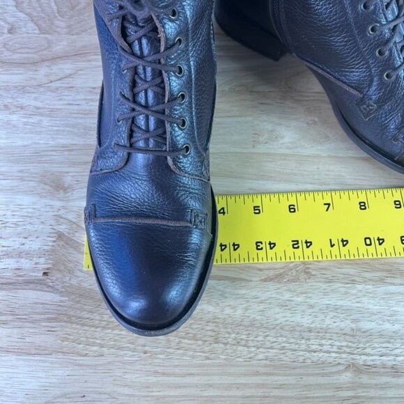 Charles David Regiment Zip & Lace Up Brown Military Combat Leather Boots Italy - Picture 14 of 15